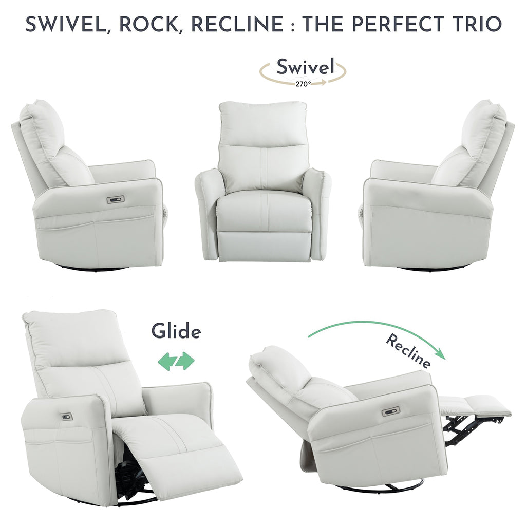 Swivel rocker recliner chair — 270 degree swivel base