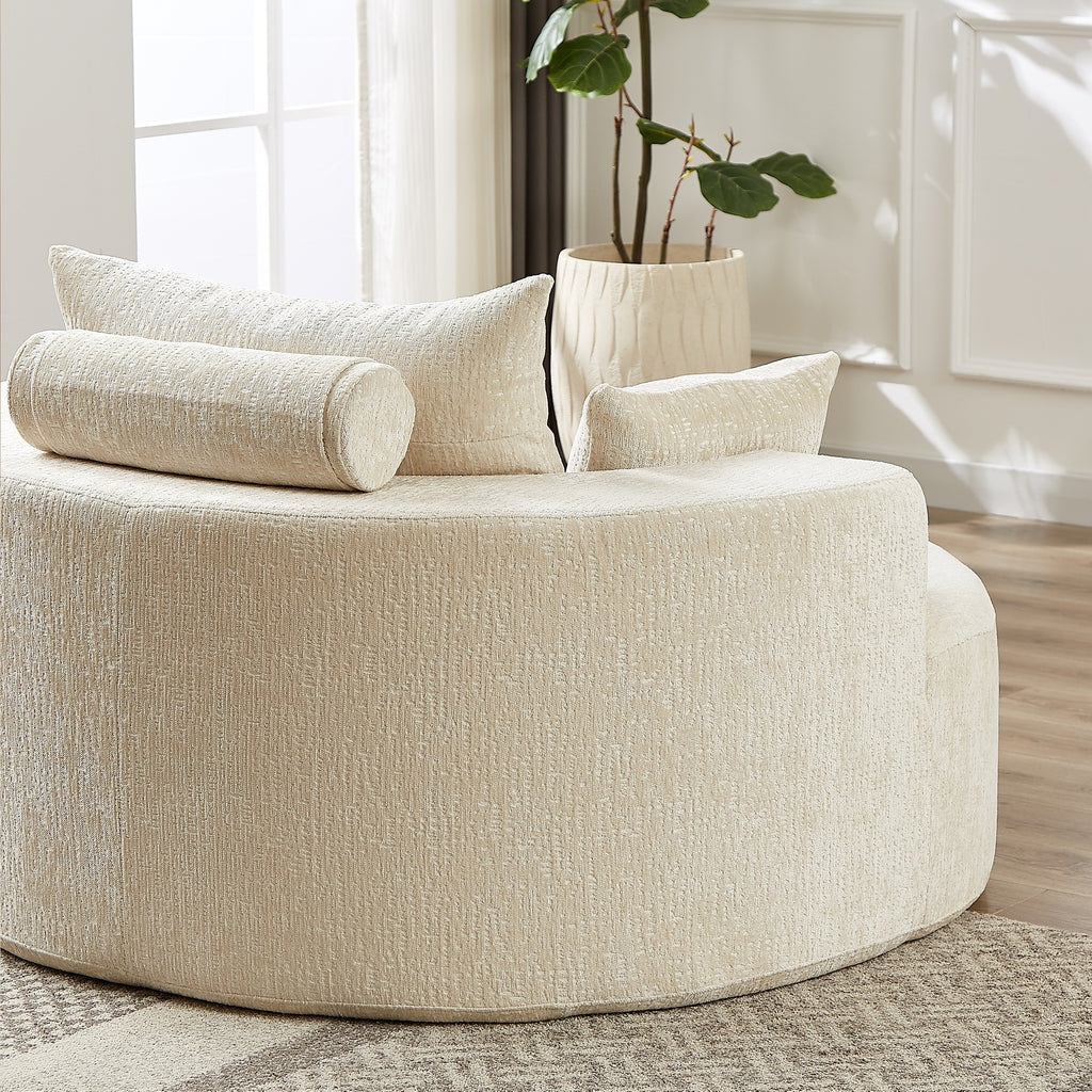 Fluffy chair backrest and cushion construction detail