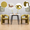Olive velvet barrel accent chair set of two — front view