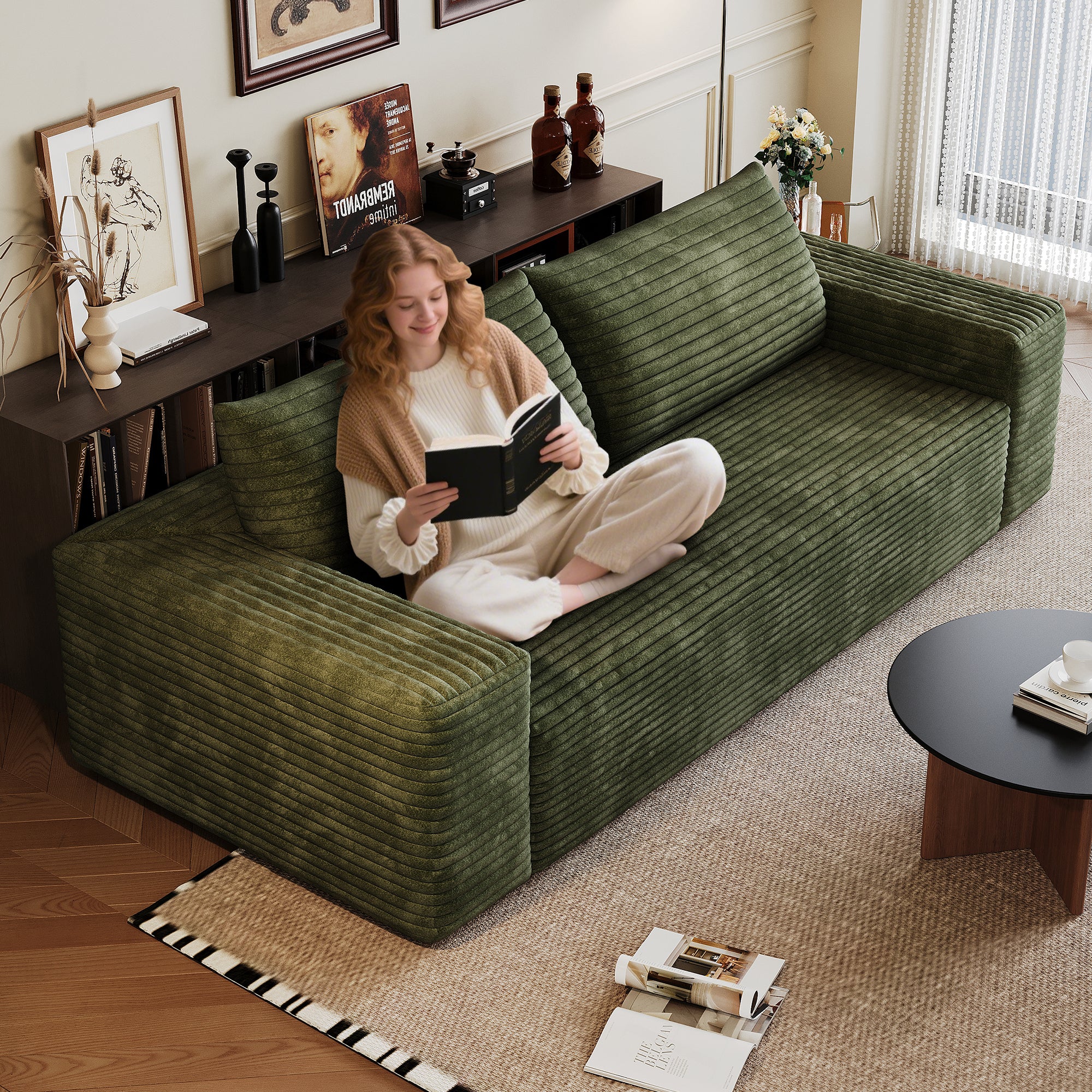 Deep seat sofa in bedroom or apartment setting