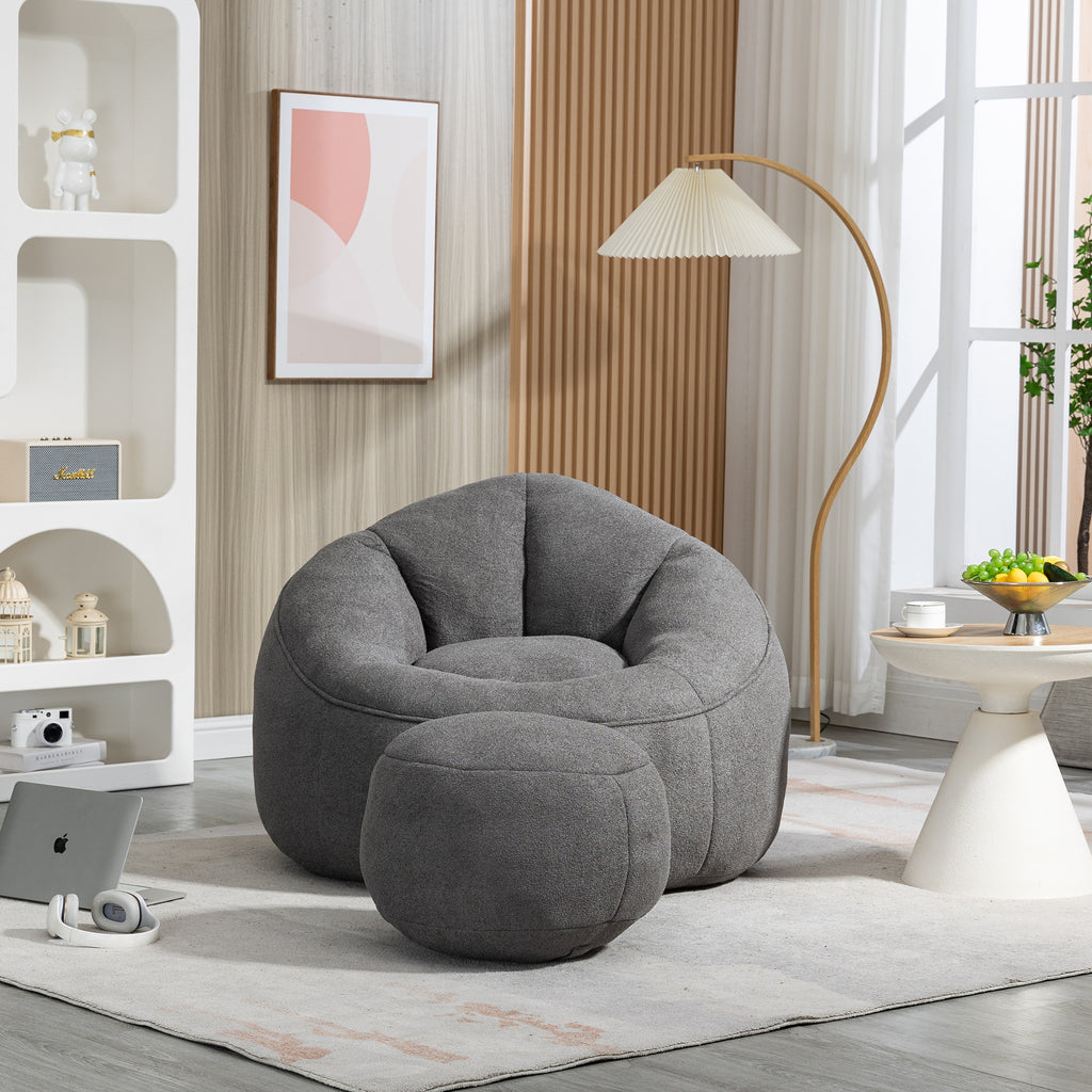 Microfiber bean bag sofa chair side profile