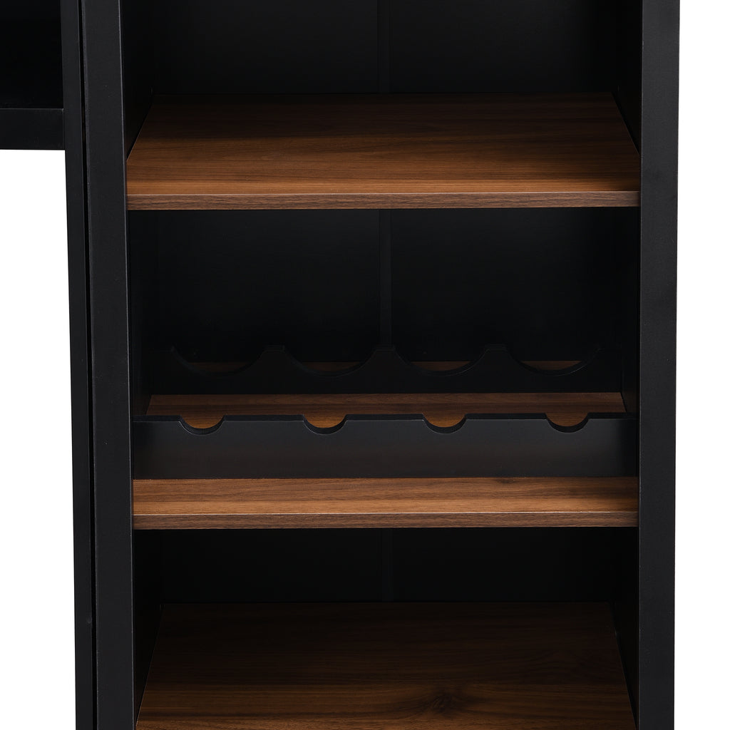 All-in-one entertainment center bookshelf and TV stand layout