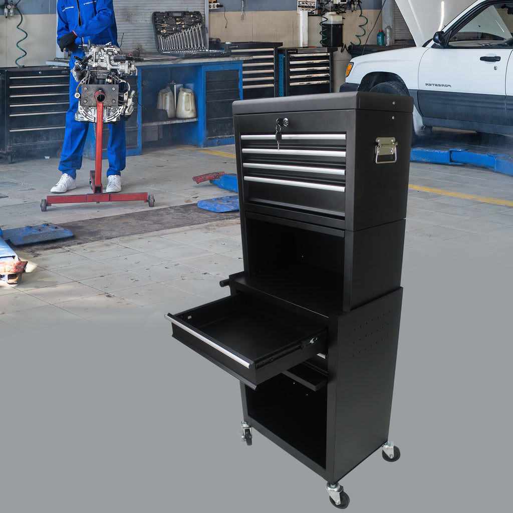 Black 6-drawer tool cabinet full product display