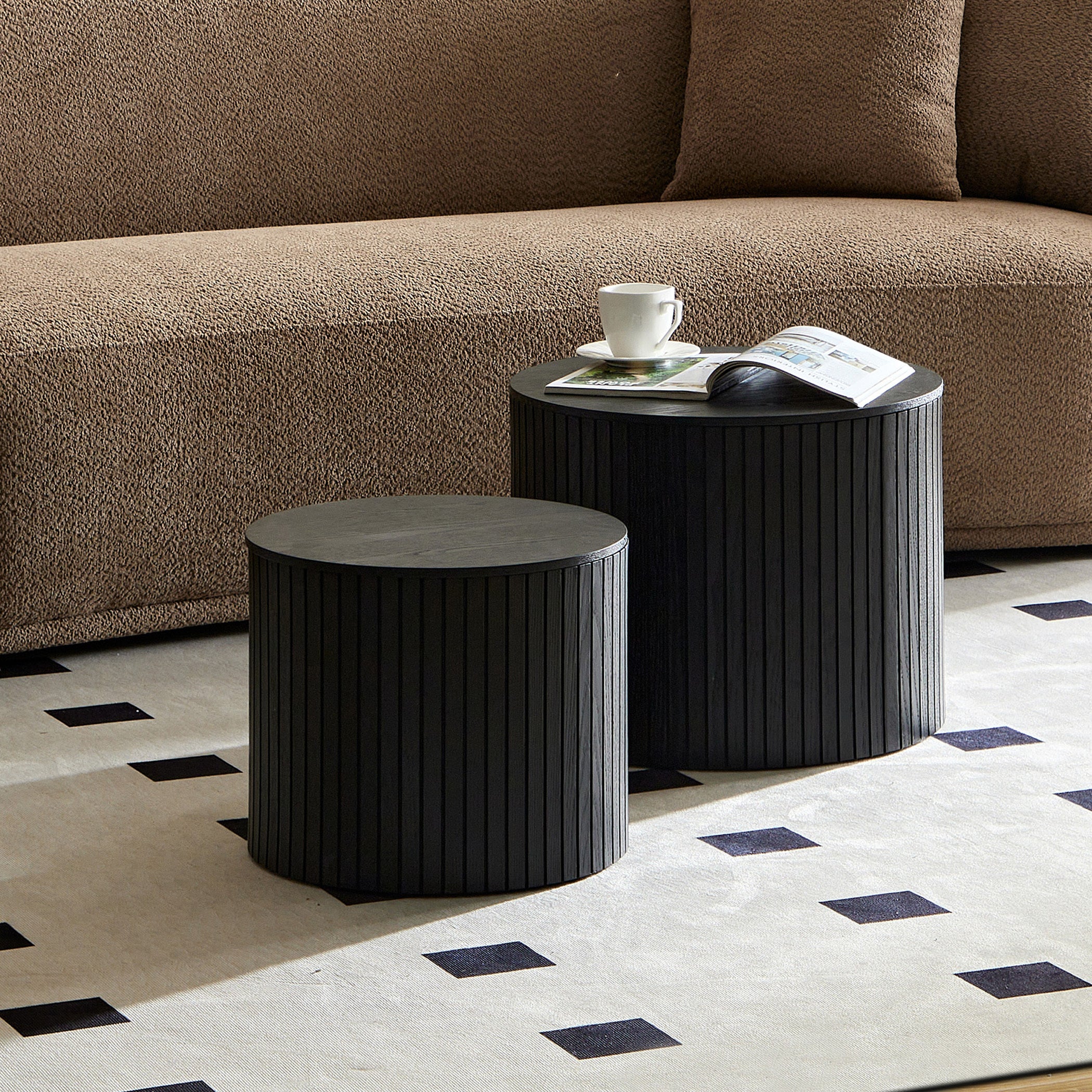 2-piece nesting coffee table set product dimensions overview