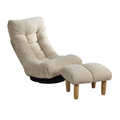 White cotton Japanese reclining sofa chair — front view