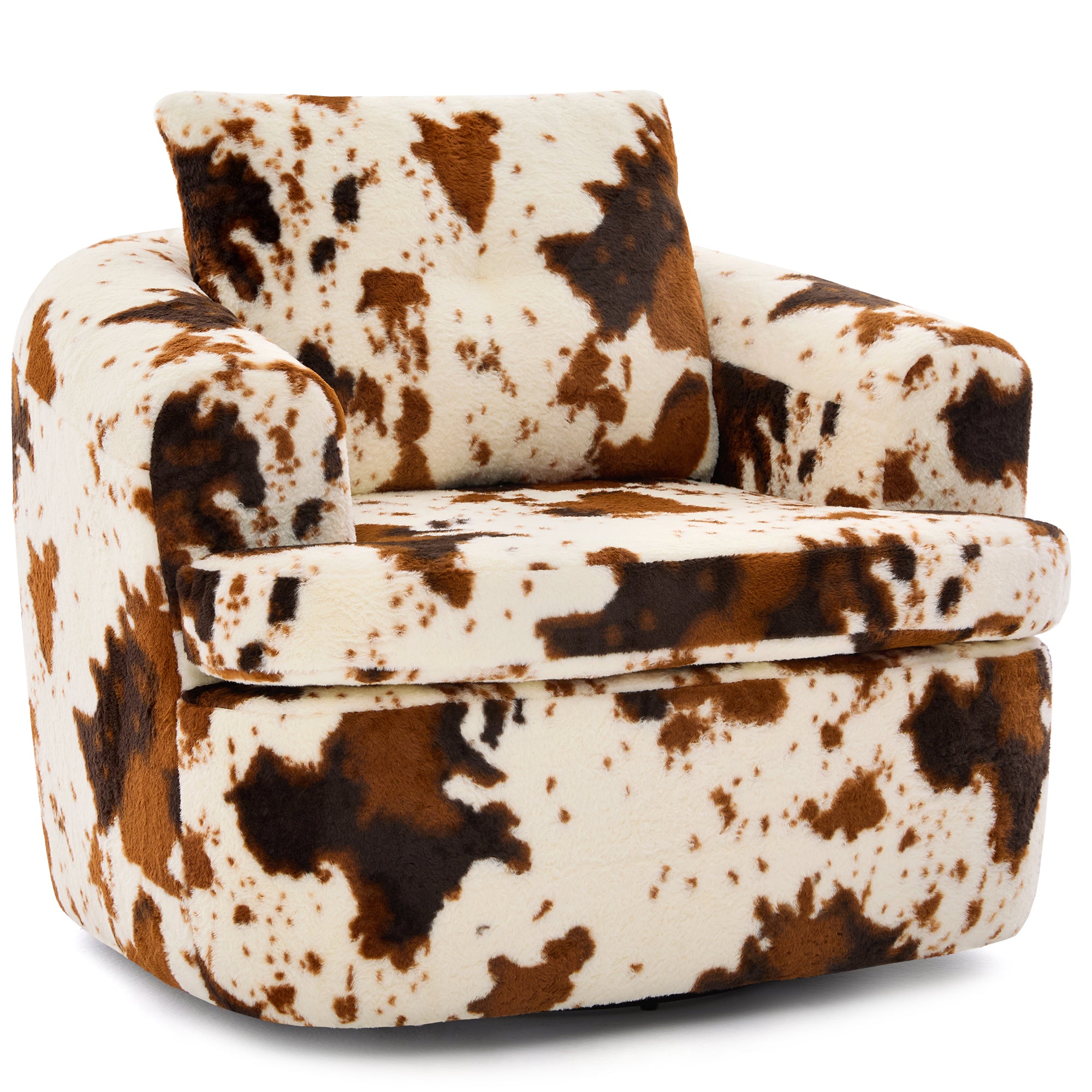 Living room beige brown swivel accent chair
