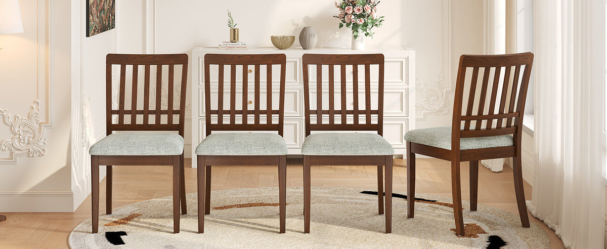 2-Piece Modern Scandinavian Dining Chairs, Curved Wood Backrest with Gray Fabric Seat, Finish for Dining Room and Apartment, Easy to Assembly -BLACK