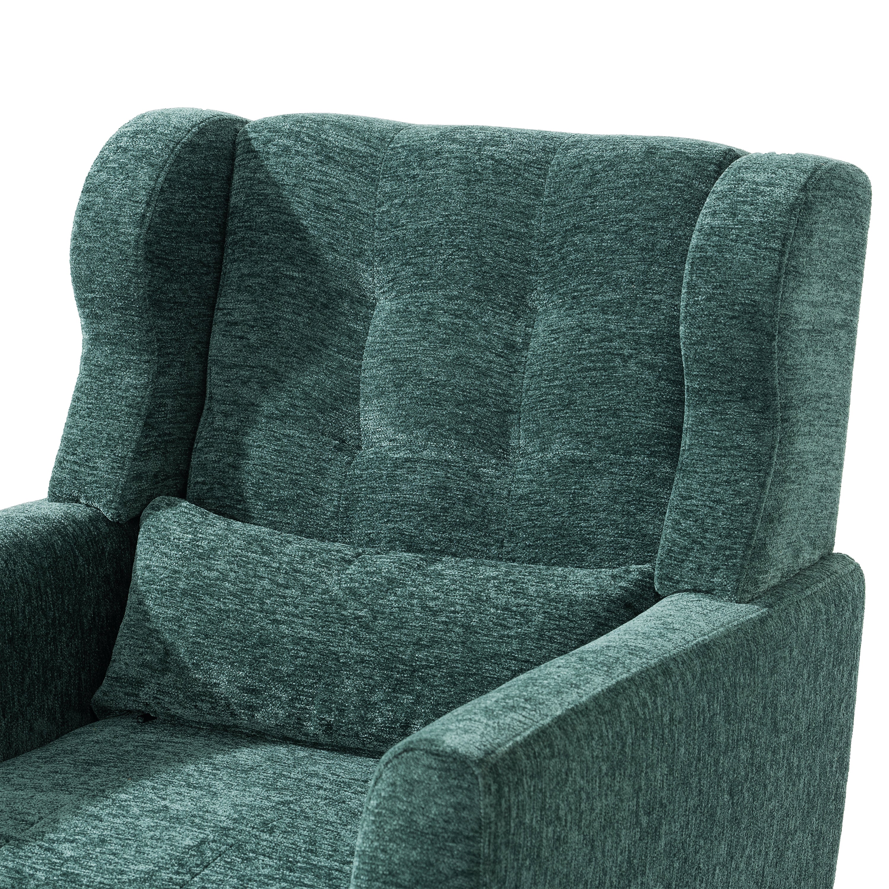 Chenille accent chair ergonomic back design