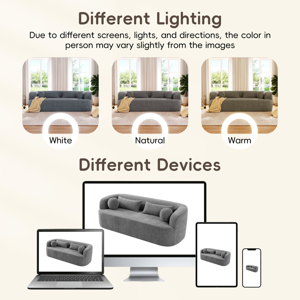 Curved cloud sofa profile view