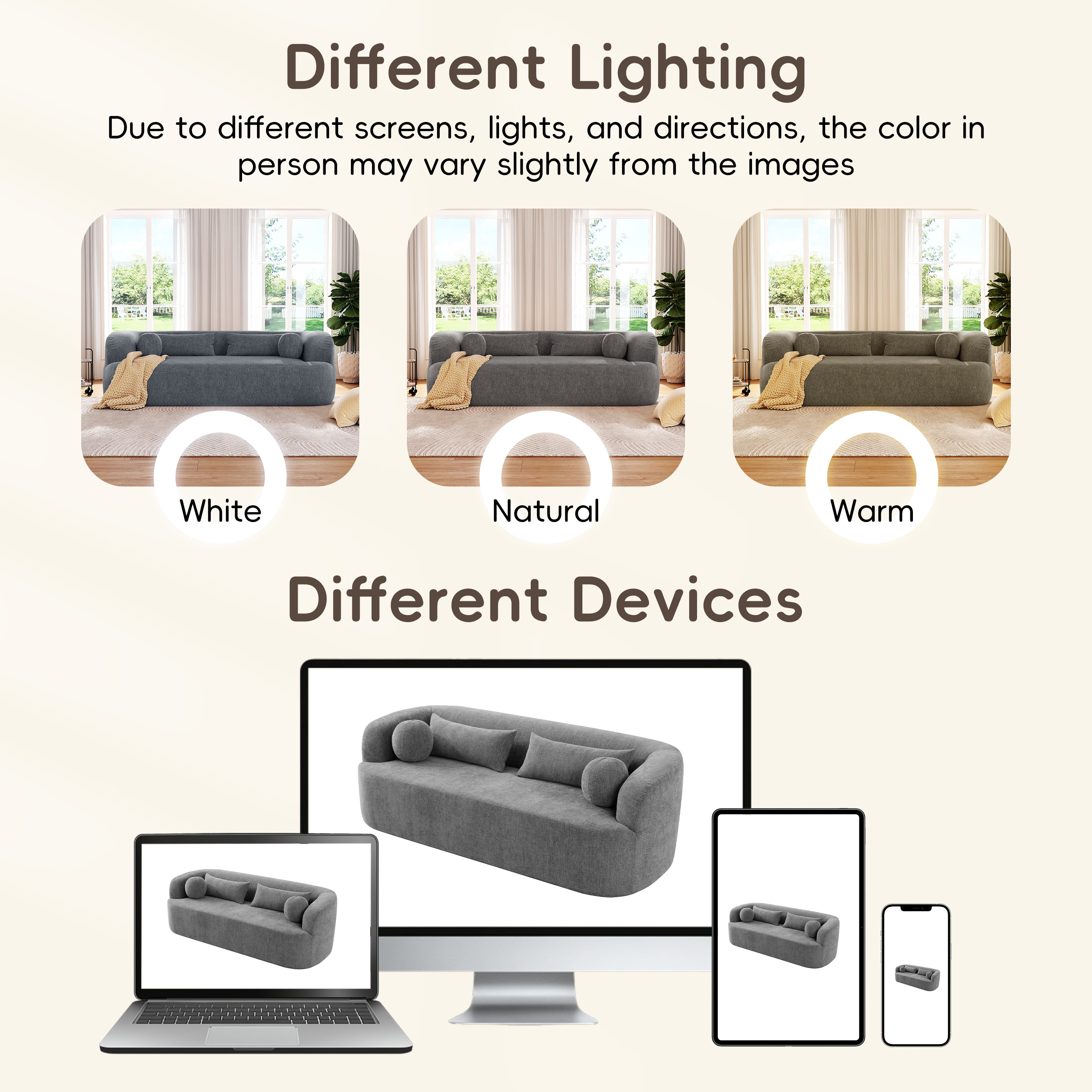 Curved cloud sofa profile view