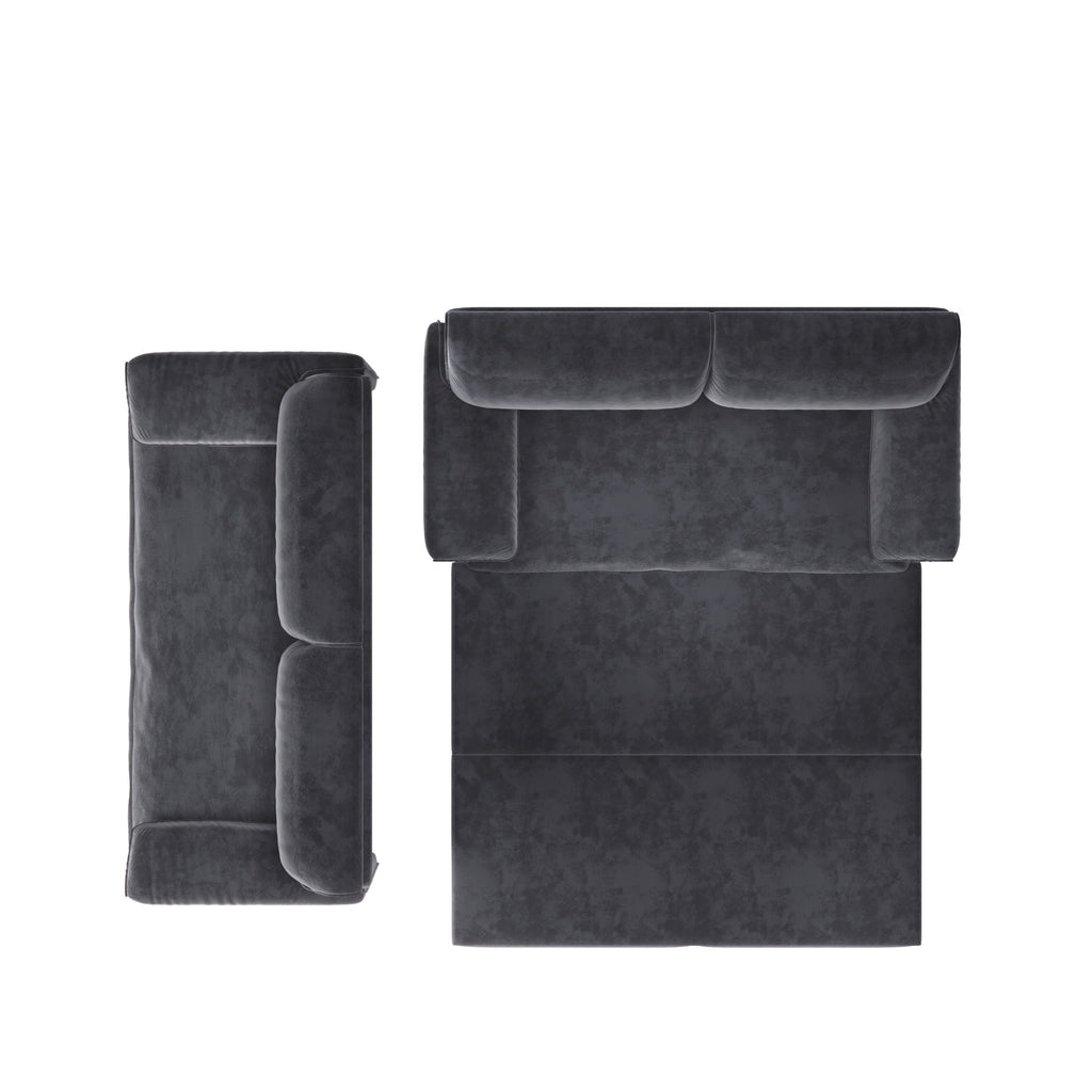 66' Queen Pull Out Sofa Bed, 3-in-1 Convertible Sleeper Sofa with Side Storage,Multi-Functional Velvet Loveseat Bed for Living Room, Black
