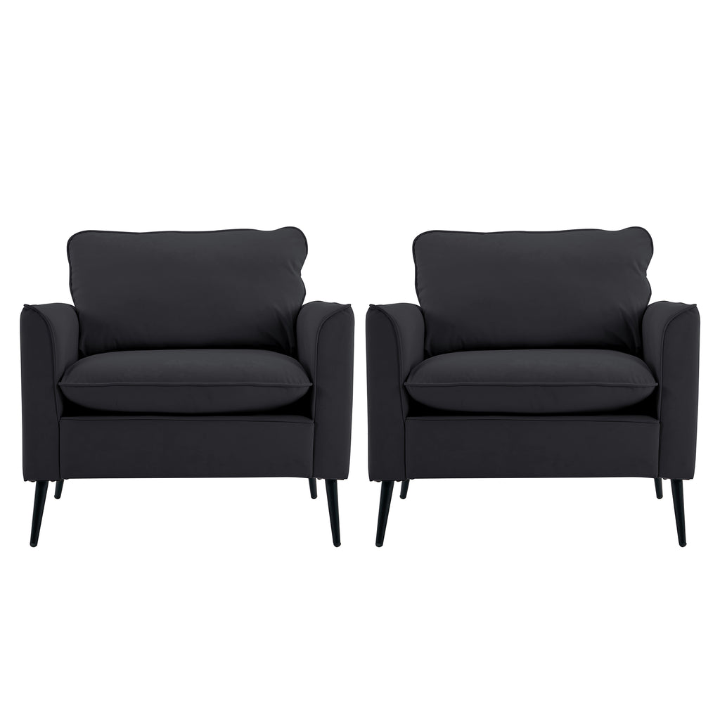 Black accent chair set product photo