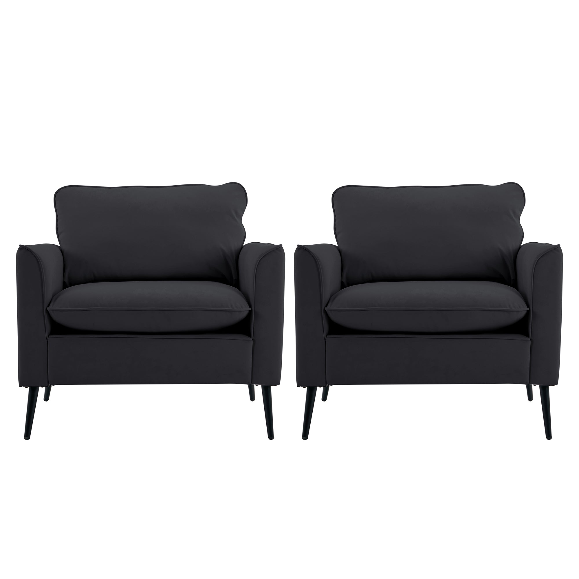 Black accent chair set product photo