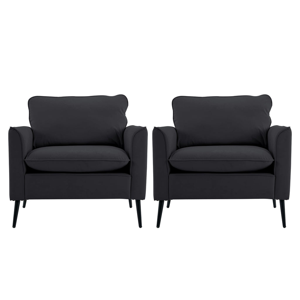 Faux Leather Lounge Chair Set of 2 — Nordic Retro Accent