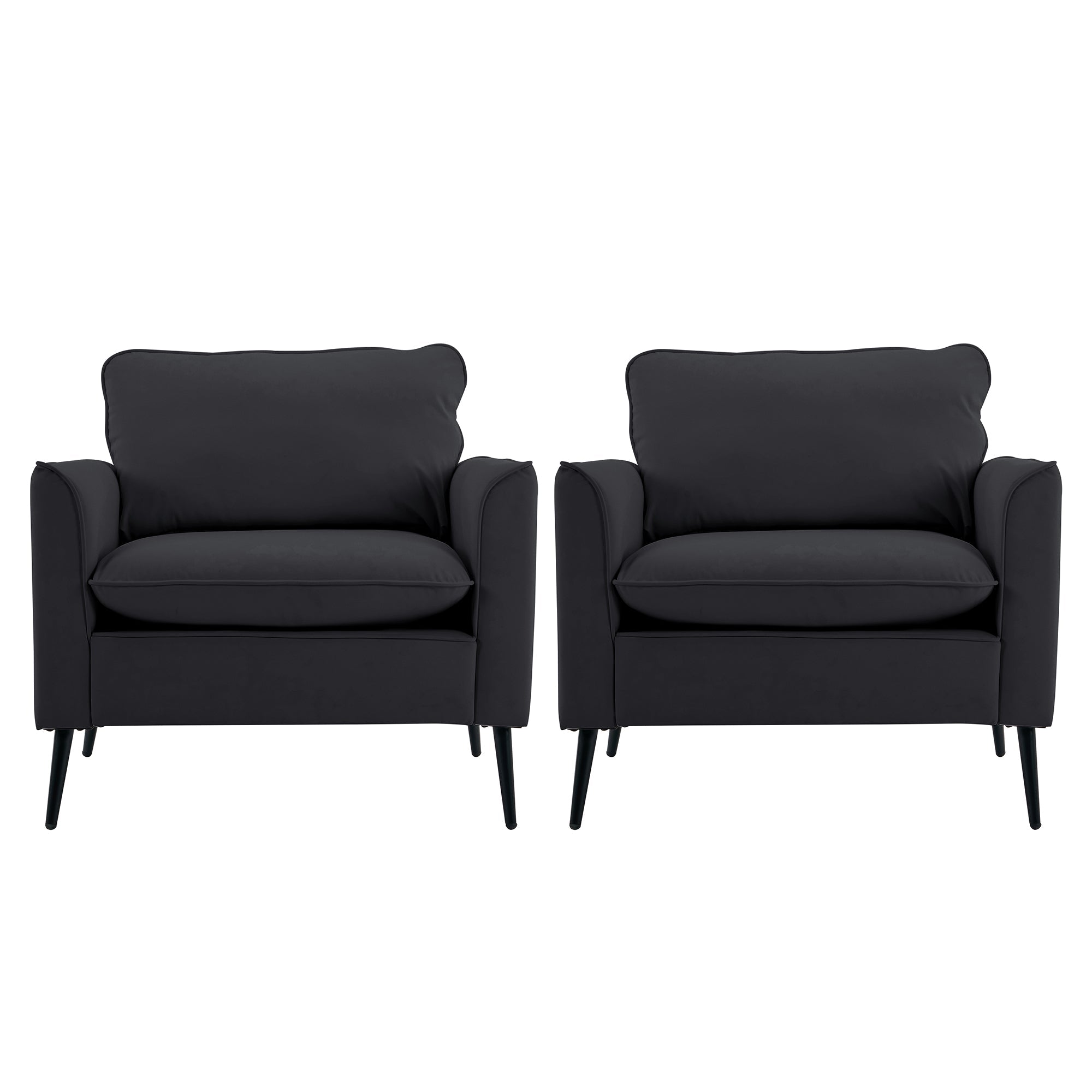 Faux Leather Lounge Chair Set of 2 — Nordic Retro Accent