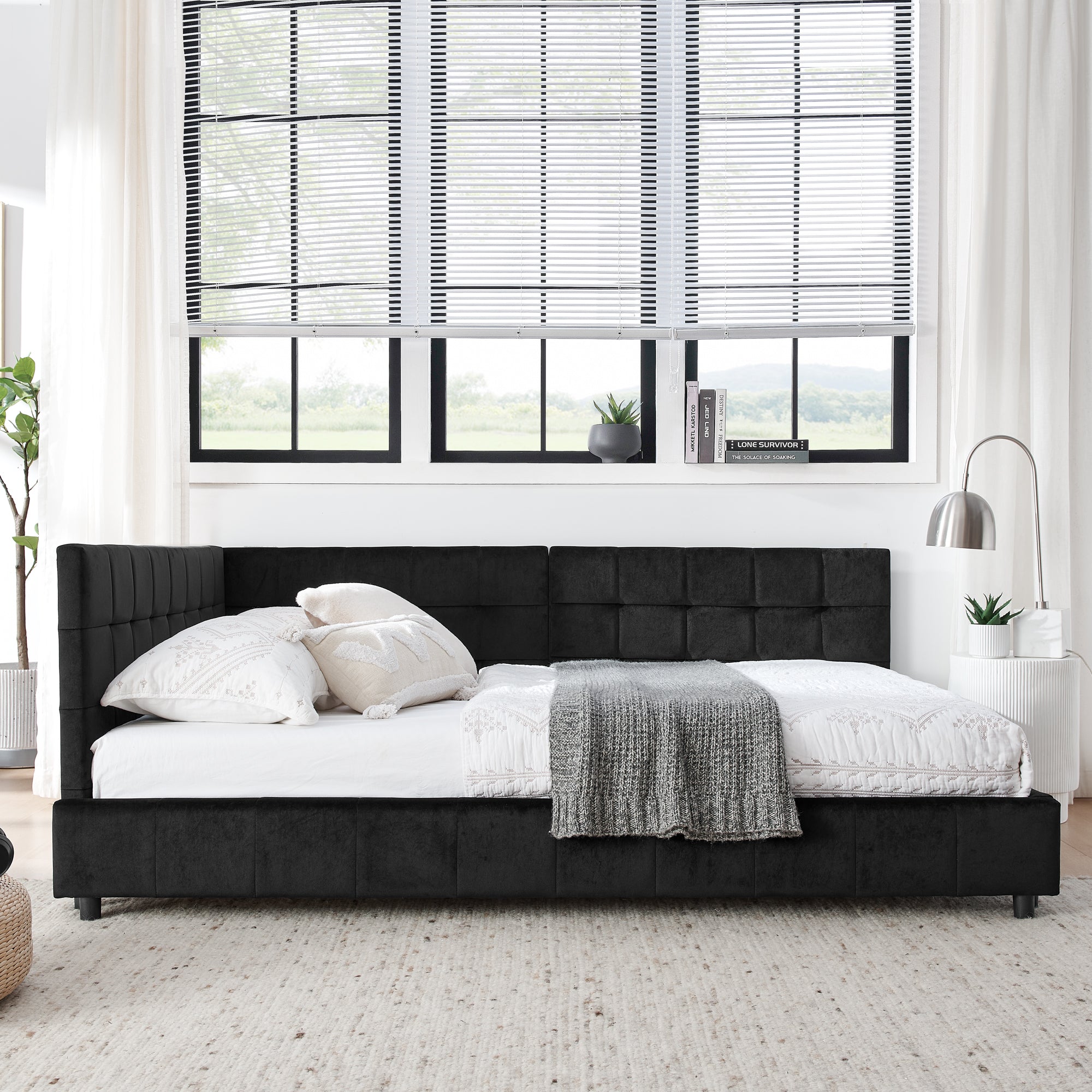 Mid-century daybed in bedroom setting