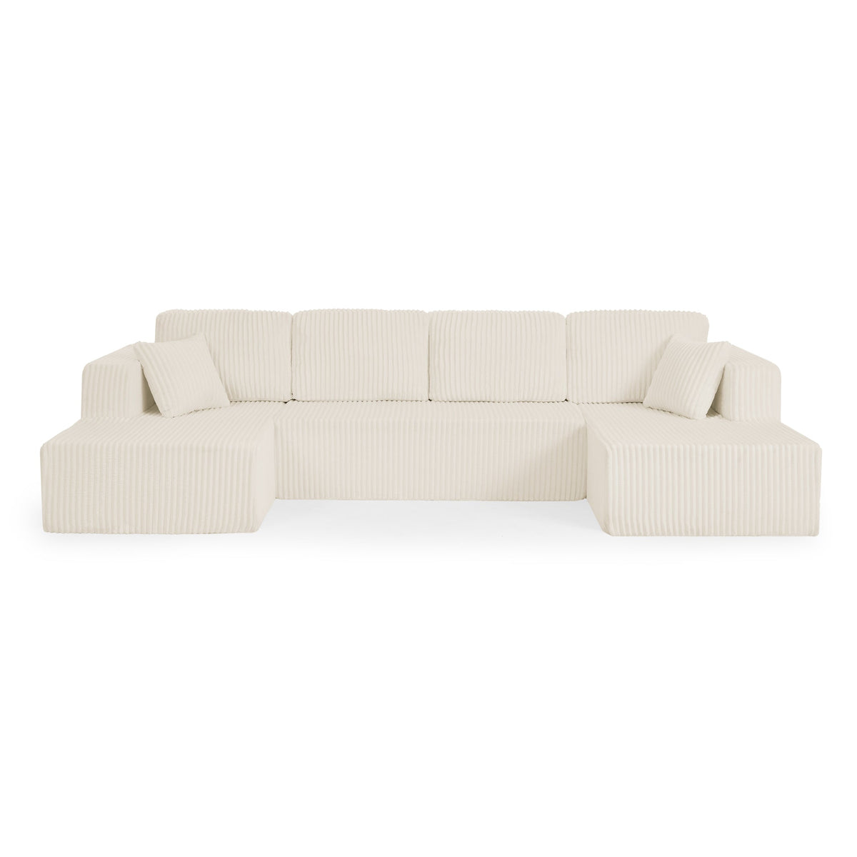 U shape Modular Sectional Sofa, Compressed Sectional Sofa Modern Minimalist Style Corduroy Couch, Sleeper Sofa for Living Room, Bedroom, Comfy Compressed Sofa Couch Space-Efficient Design-green