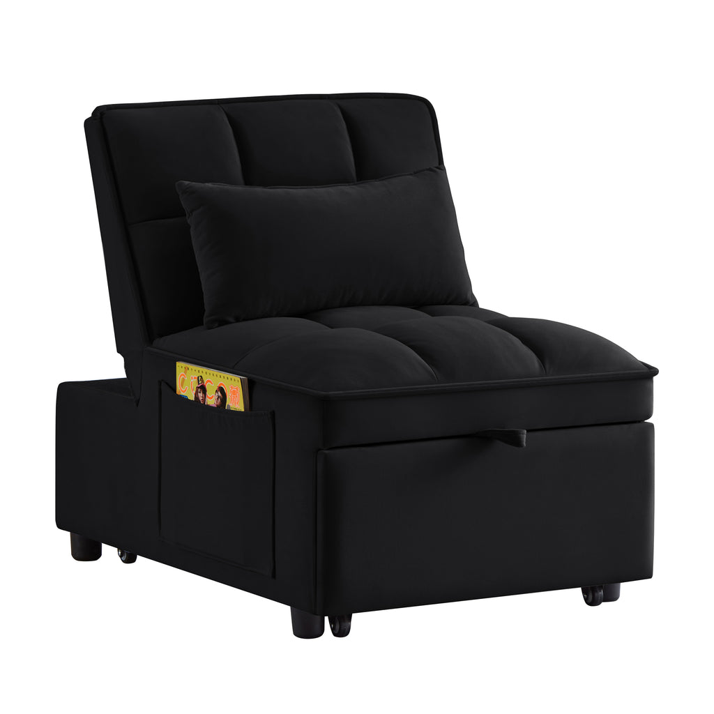 Black velvet tufted upholstery close-up