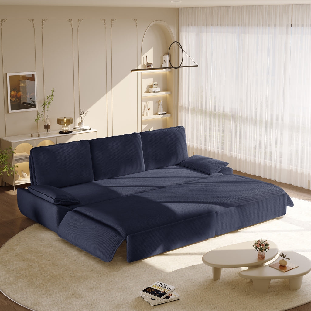 3-in-1 convertible sleeper sofa in living room setting