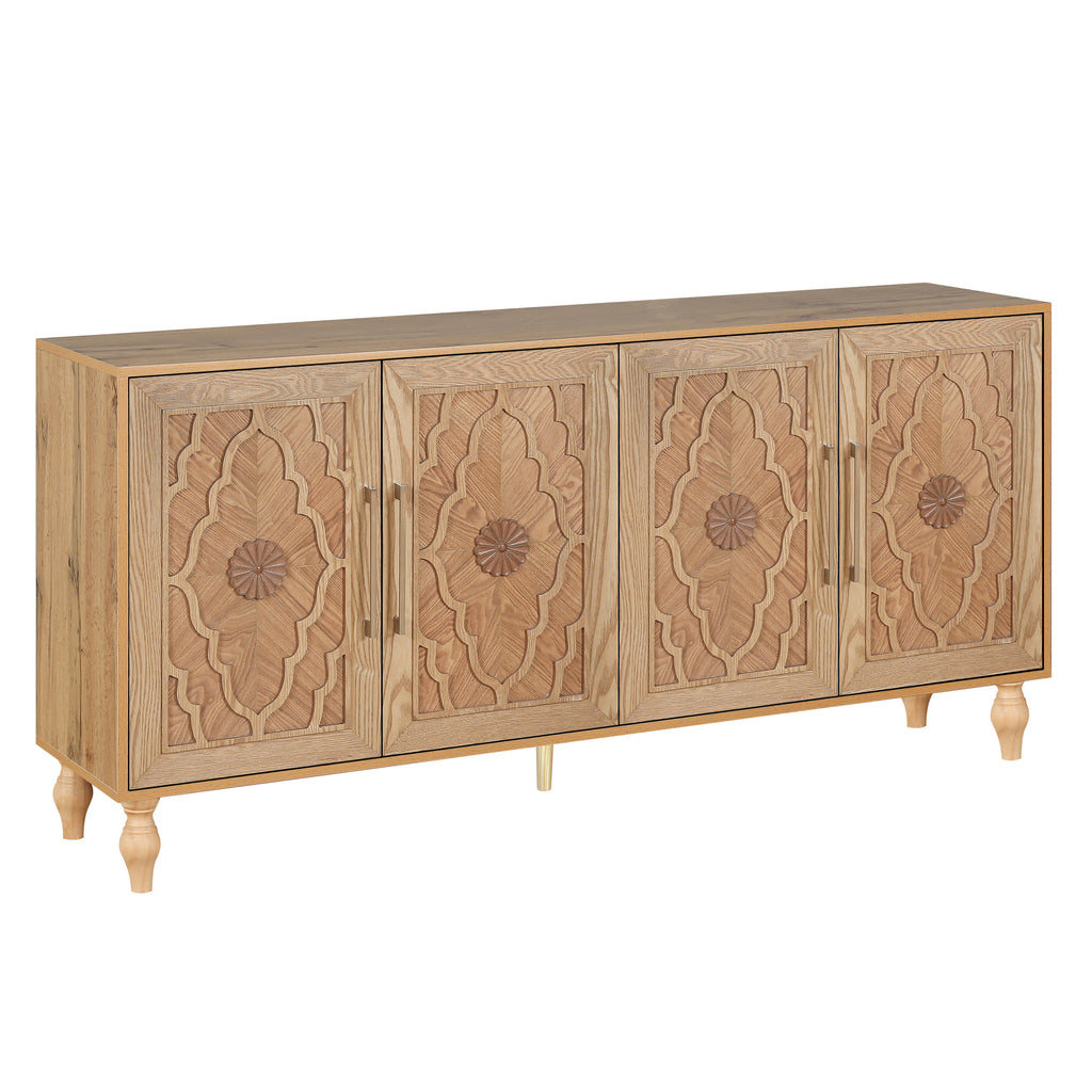 MDF storage cabinet metal handle detail