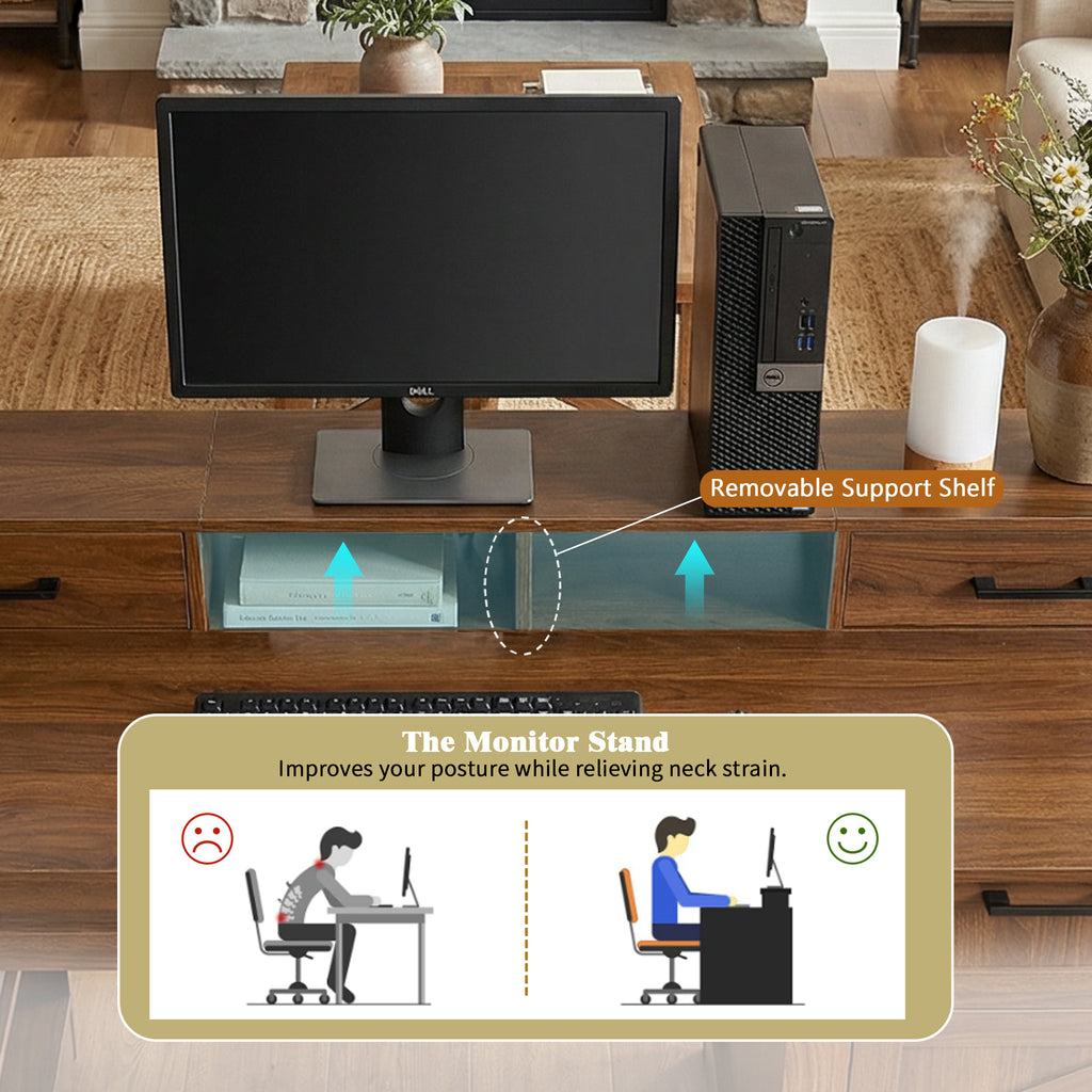 Barn door texture office desk in rustic home office setting