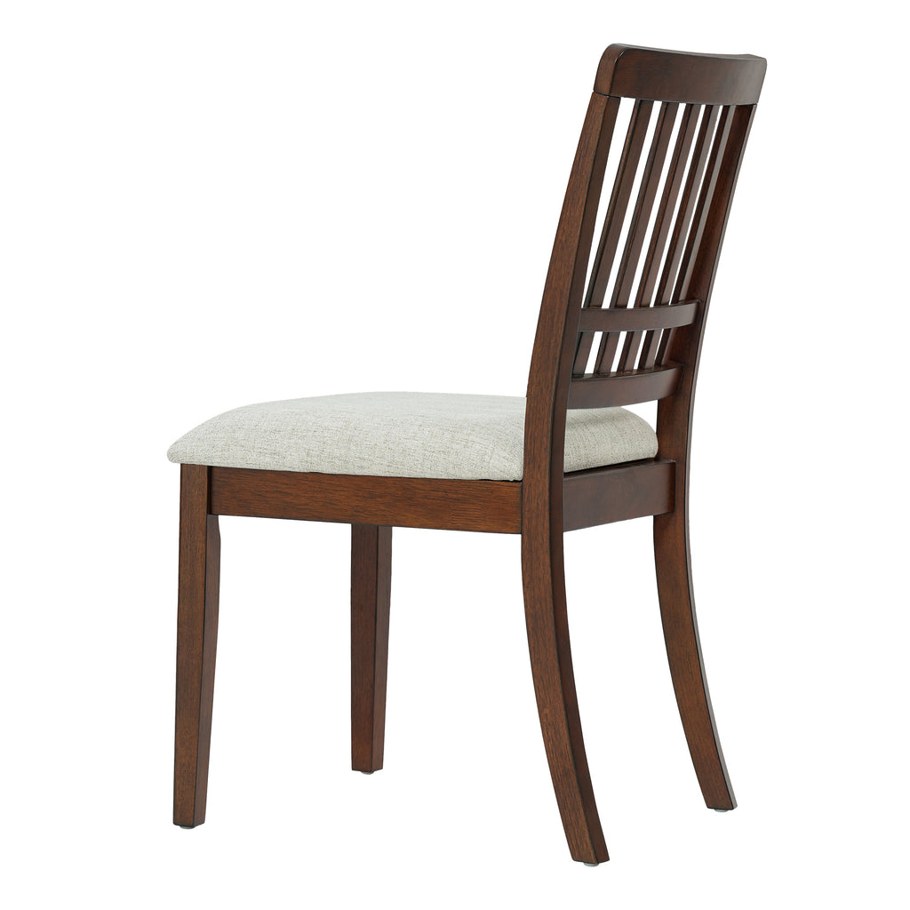 2-Piece Modern Scandinavian Dining Chairs, Curved Wood Backrest with Gray Fabric Seat, Finish for Dining Room and Apartment, Easy to Assembly -BLACK