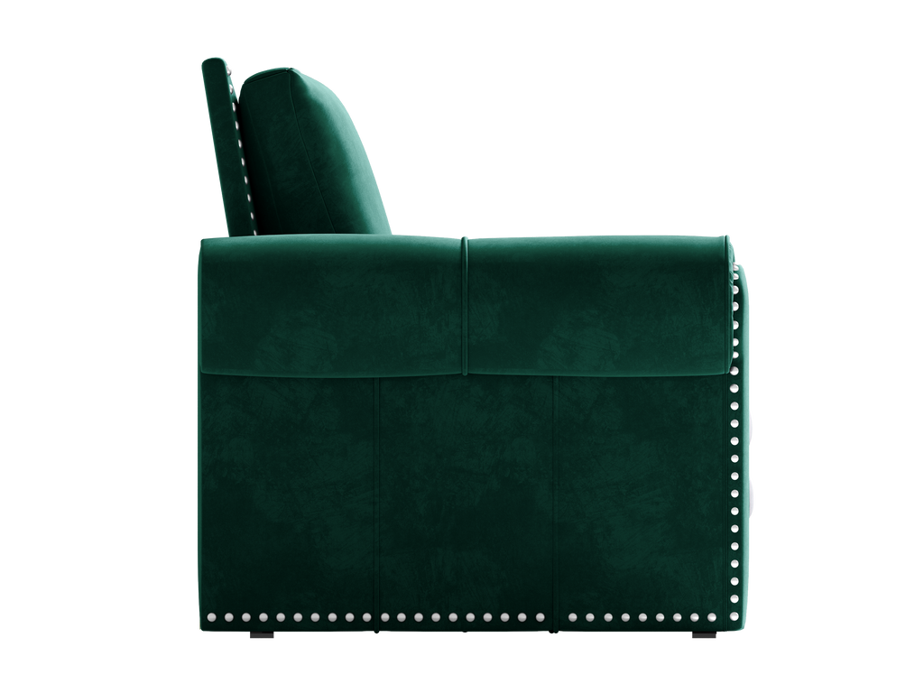 Green velvet sleeper sofa lifestyle photo
