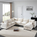 [VIDEO]117.5'' Modular Sectional Sofa with Movable Storage Ottoman, 7 Seat U Shaped Couch, Wide Seat & Free Combination, Oversized Chenille Sofa for Living Room & Apartment, 2 Colors