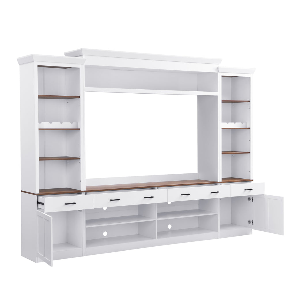 Farmhouse entertainment center living room setting