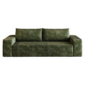 Green corduroy 3-seater deep seat sofa — front view