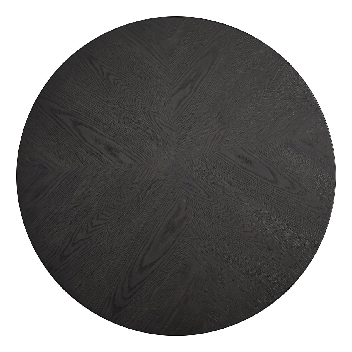 33.5'' Round Fluted Coffee Table with Real Wood Parquet Pattern Top & Cylindrical Base, Thickened Tabletop, Mid-Century Modern Circle Cocktail Table for Living Room, Small Space, Walnut