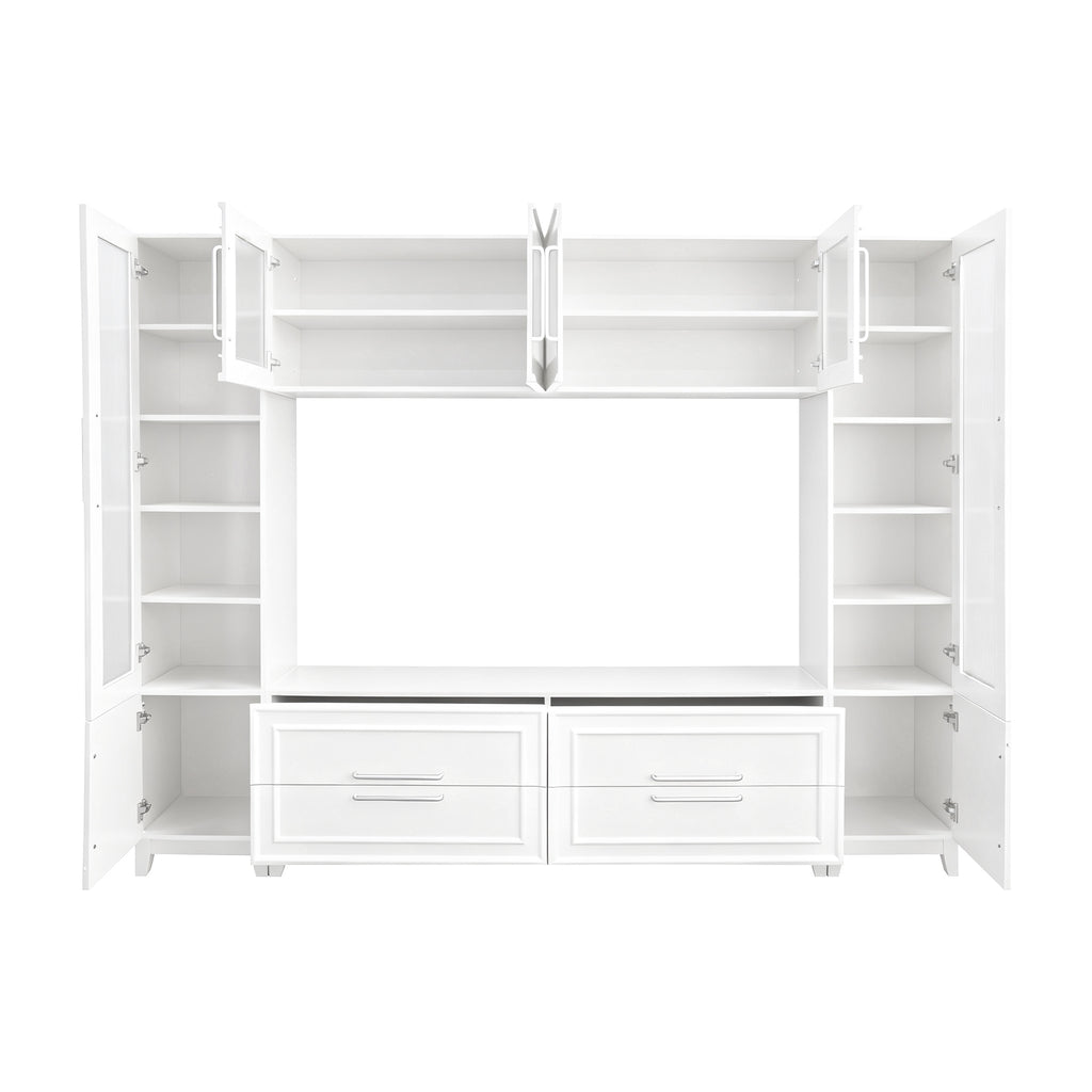 White minimalist media console for TVs up to 75 inches