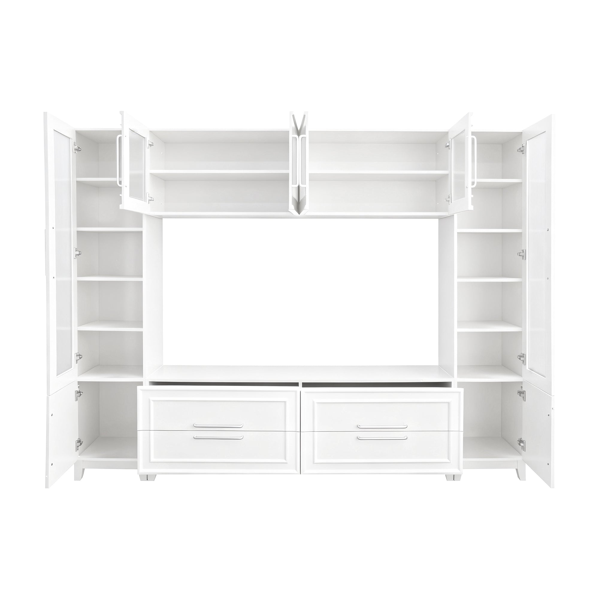 White minimalist media console for TVs up to 75 inches