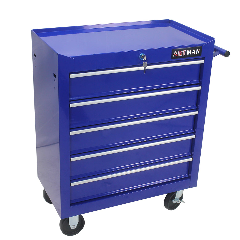 5-Drawer Rolling Tool Cart — Lockable Multifunctional Tool Storage