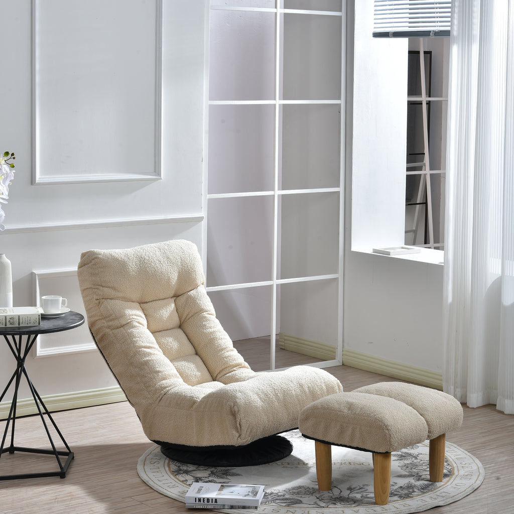 White cotton reclining chair folded packaging view