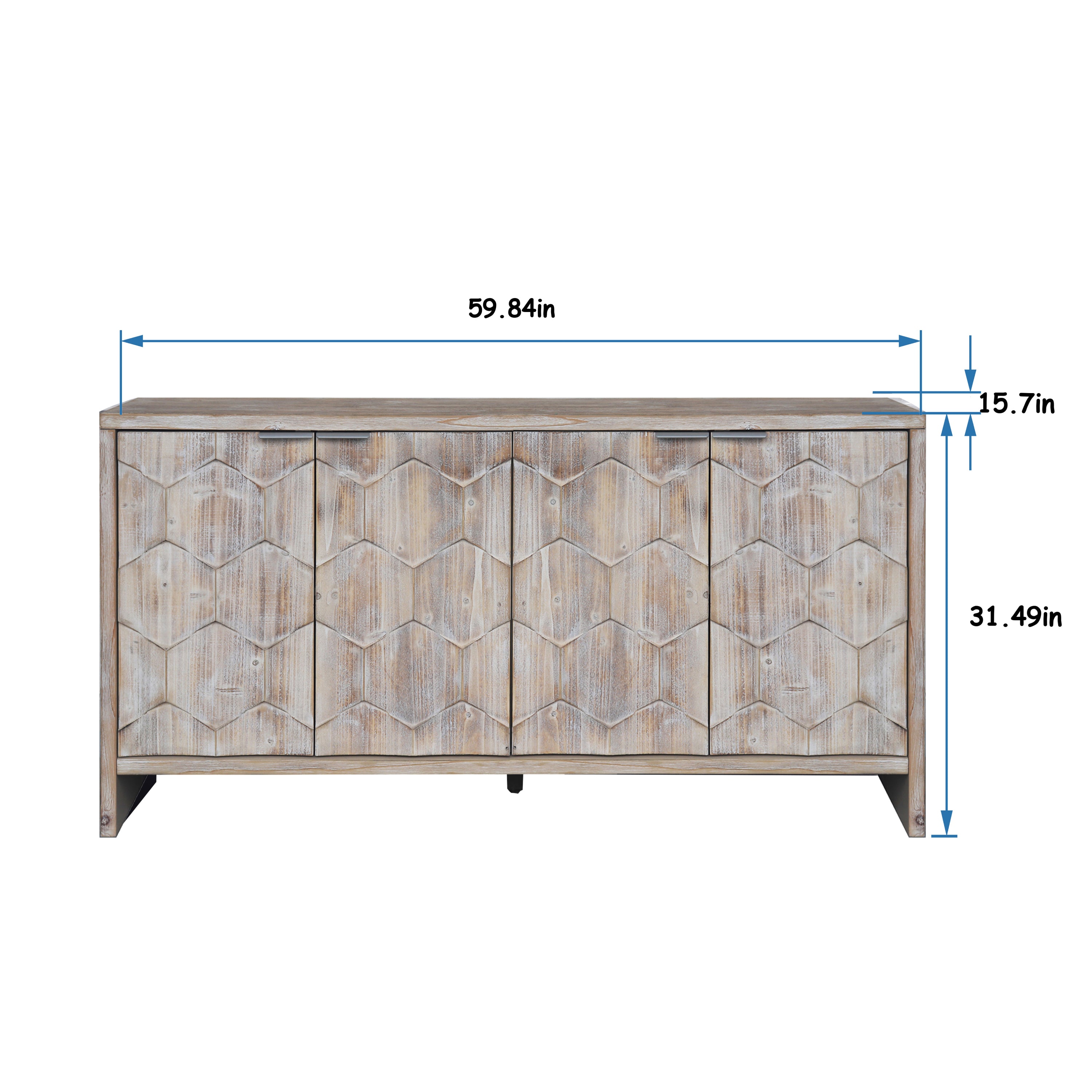 Natural wood wash farmhouse sideboard product photo