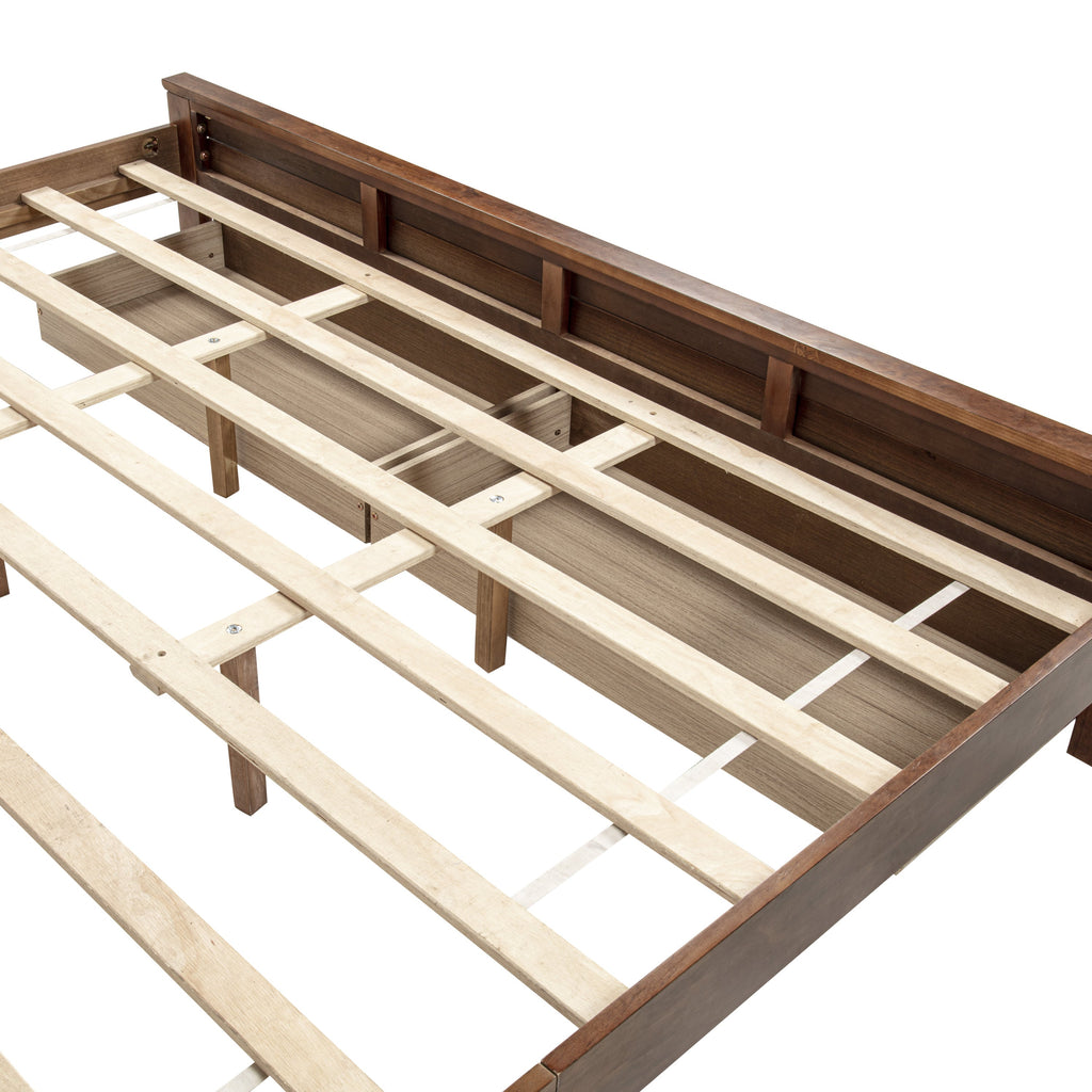 King Size Bed with Tall-Panel Headboard & Footboard, 2 Storage Drawers, Built-in LED Lights, USB Charging Station, Pinewood Bed with Strengthened Bed Frame ,White