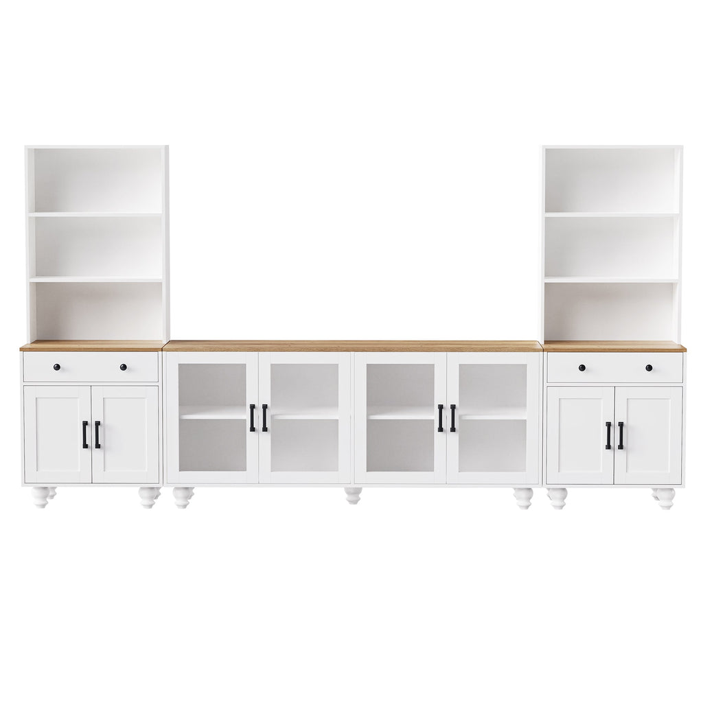 Farmhouse Entertainment Center with Gourd Legs — for TVs Up to 70"