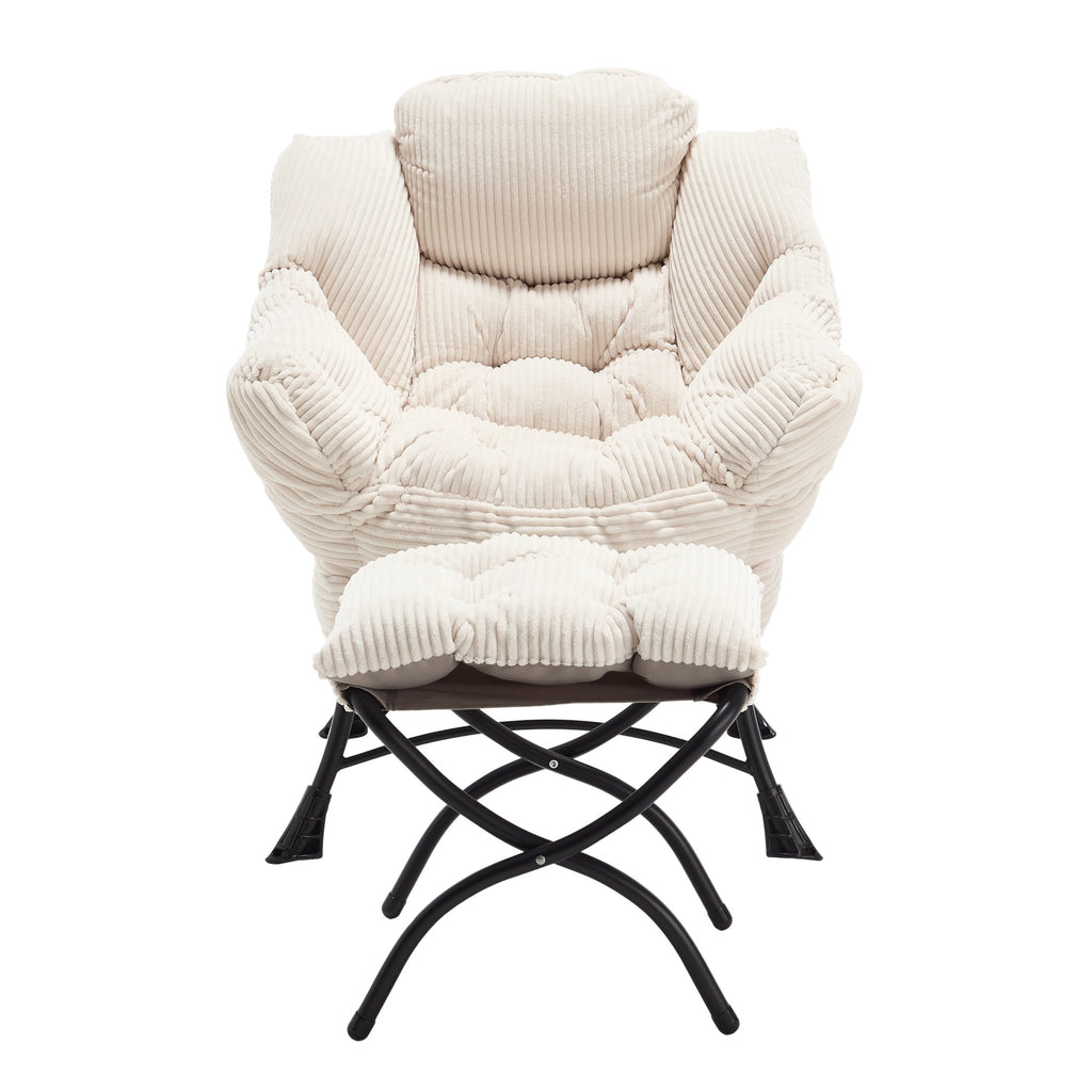 Lazy Lounge Chair with Ottoman — PP Cotton & Side Pocket
