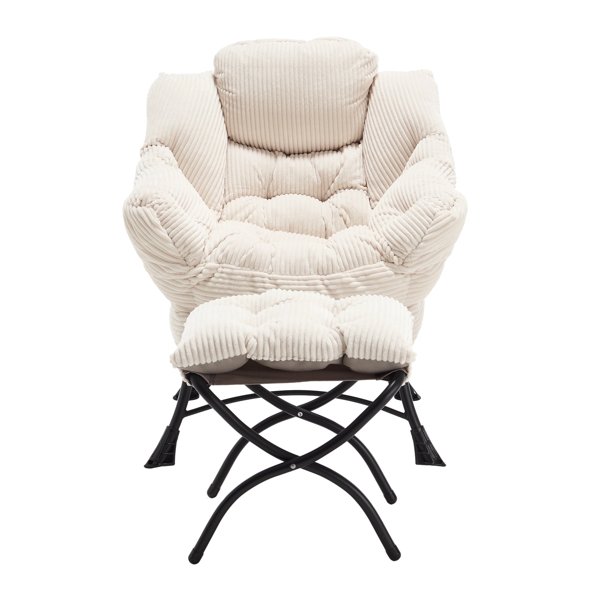 Lazy Lounge Chair with Ottoman — PP Cotton & Side Pocket