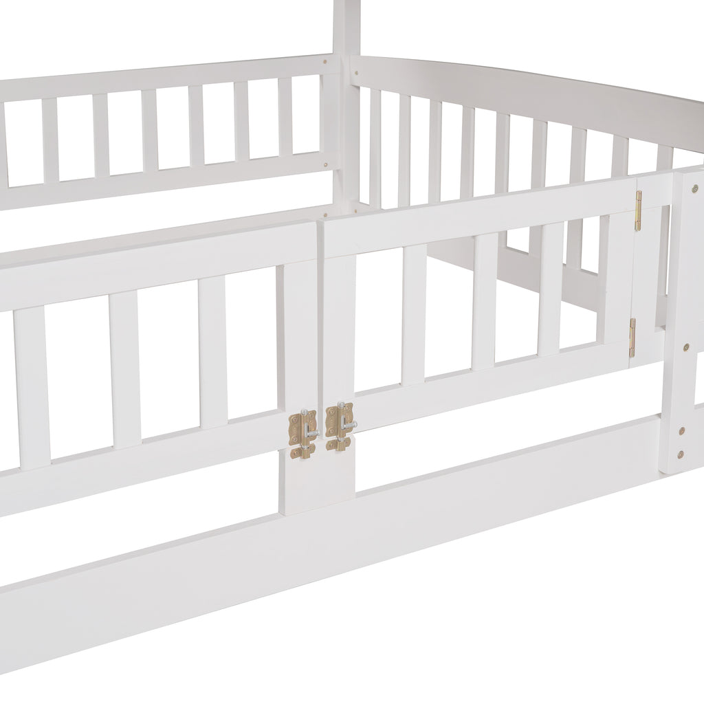 Kids full bunk bed with slide assembled room view