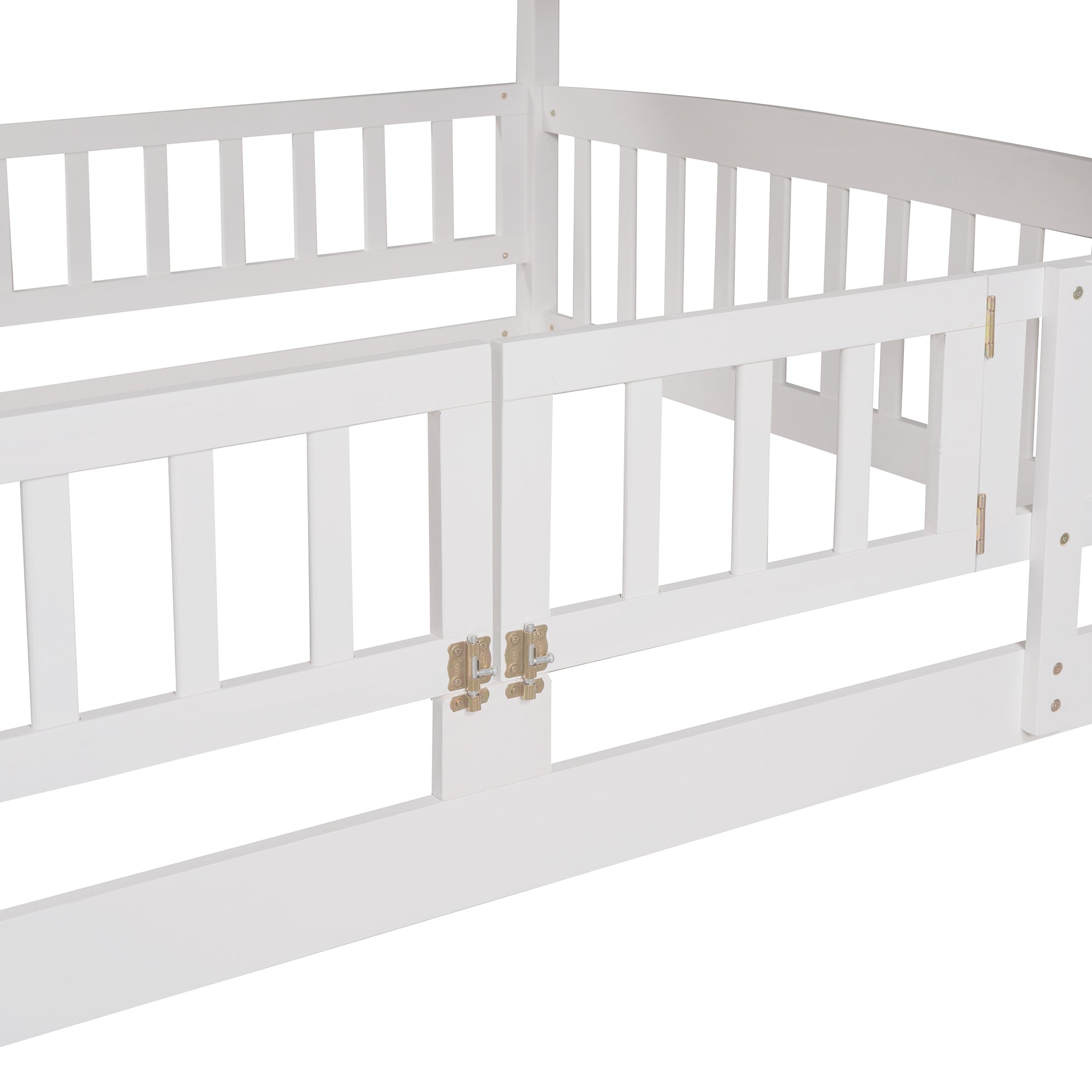 Kids full bunk bed with slide assembled room view