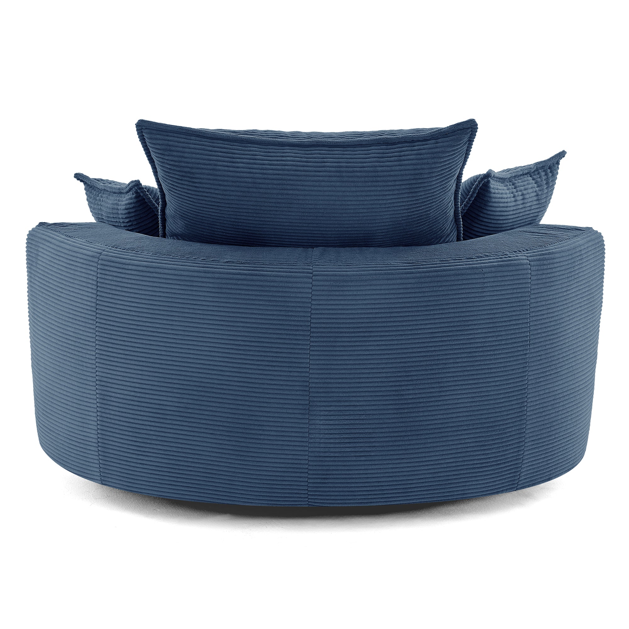 Living room swivel accent chair navy blue corduroy product photo
