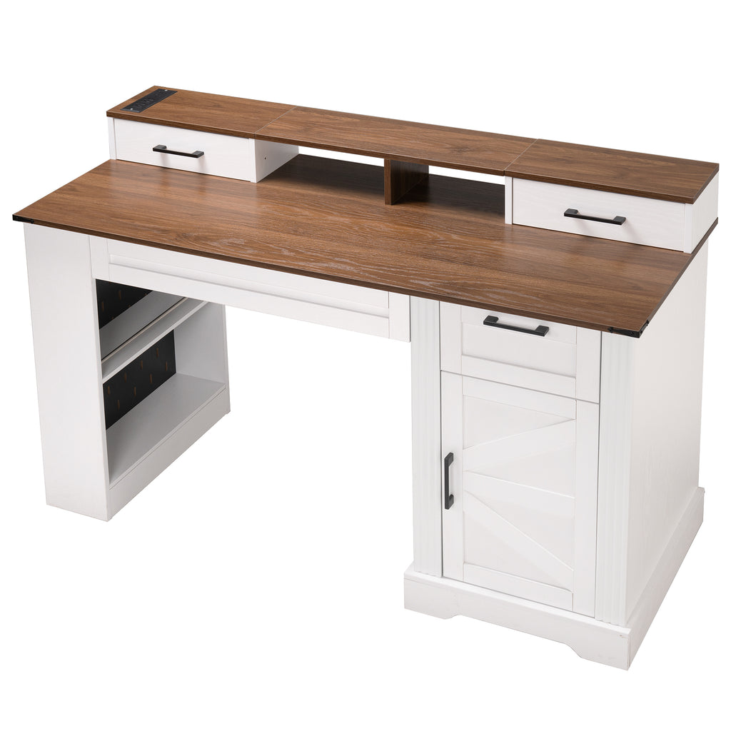 White farmhouse desk assembly dimension reference