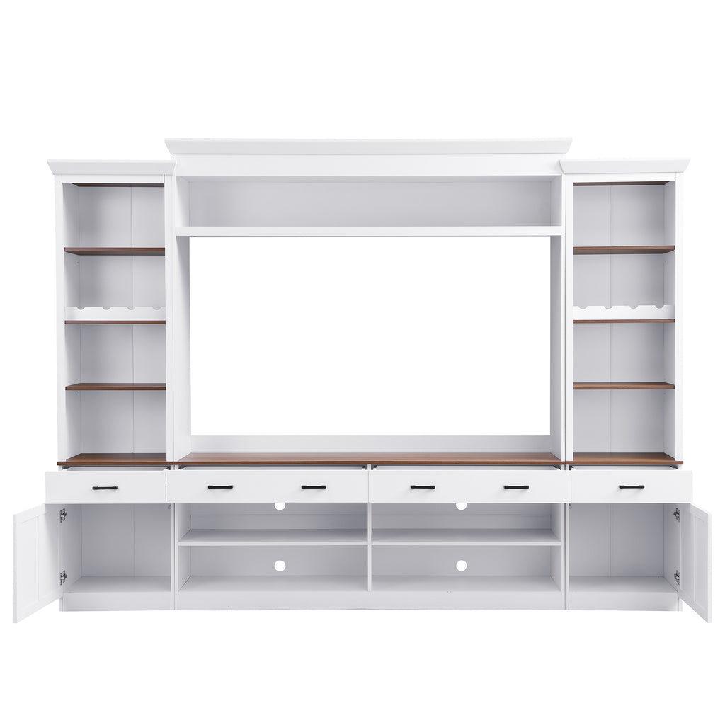 White walnut storage cabinet anti-tipping hardware detail