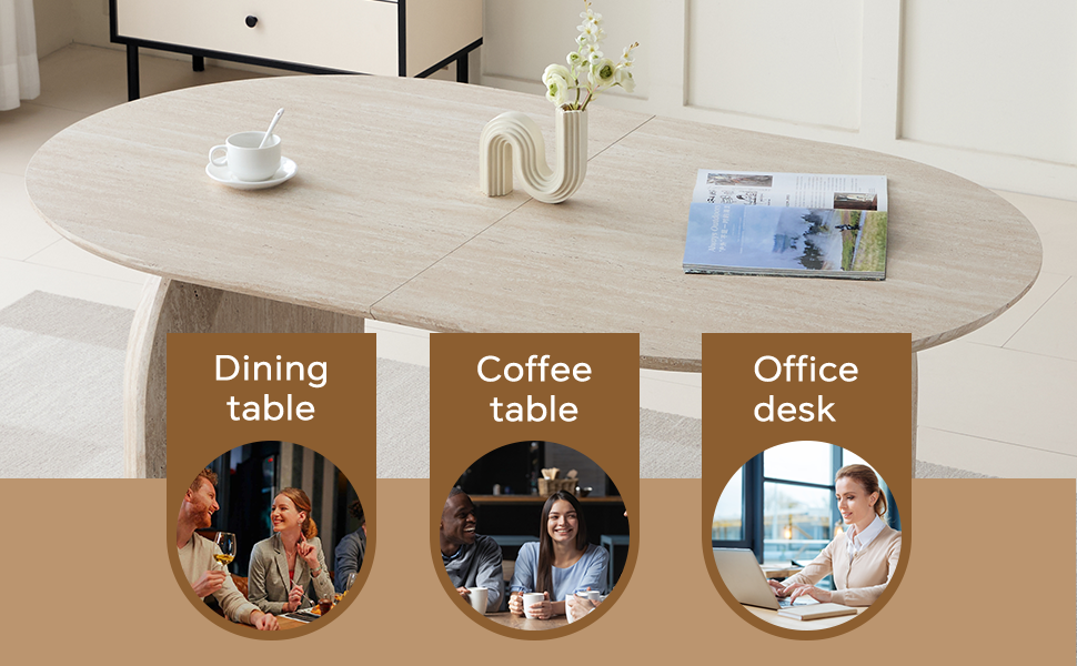 Extendable dining table three length configurations product display