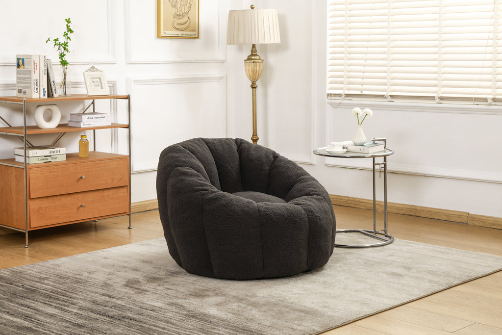 Dark gray bean bag sofa chair for reading nook