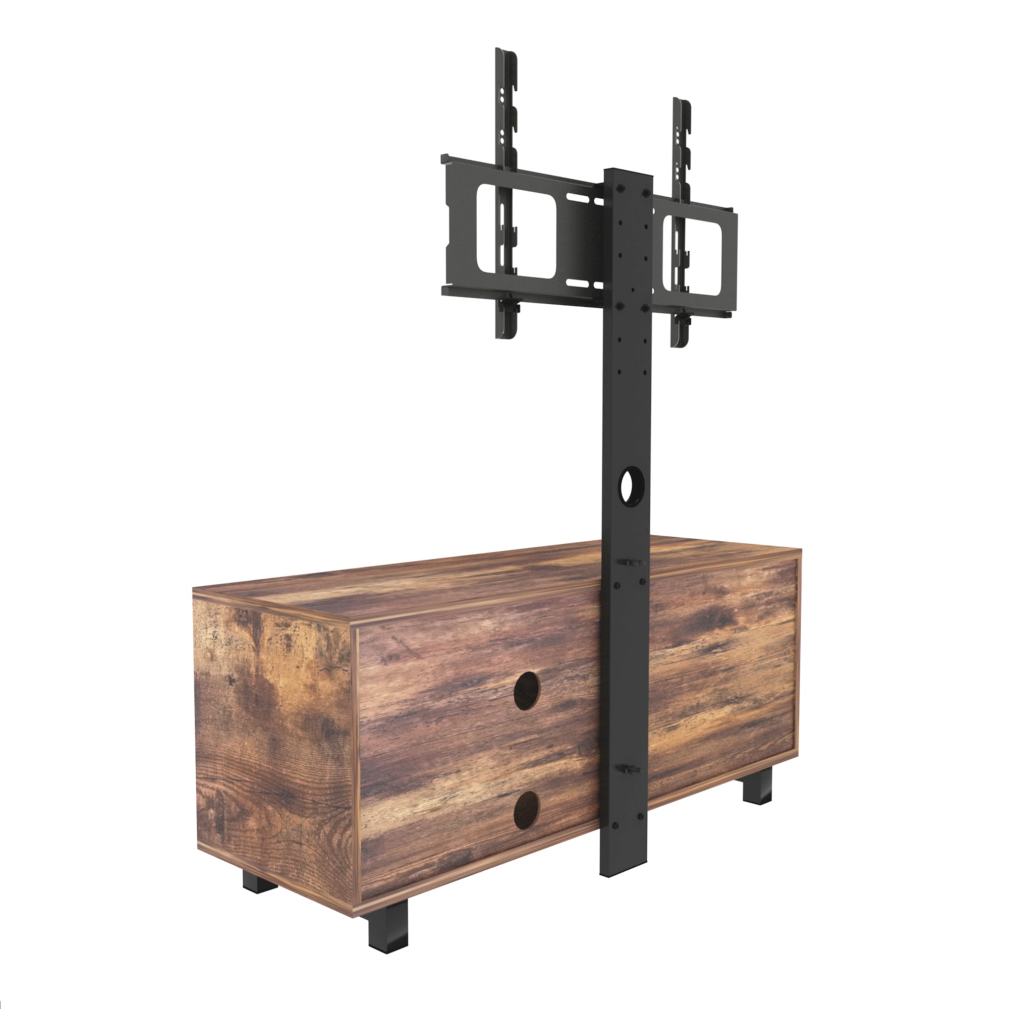 TV console with push-to-open cabinet door closed