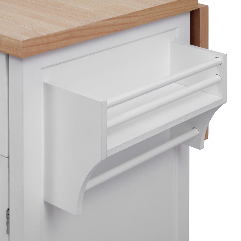 K&K 56.5'' Kitchen Island with Drop Leaf, Power Outlet, Embossed Vertical Stripe Rolling Kitchen Cart on Wheels with 4 Doors , 5 Deep Drawers and Adjustable Shelves, for Kitchen, Dining Room, Black