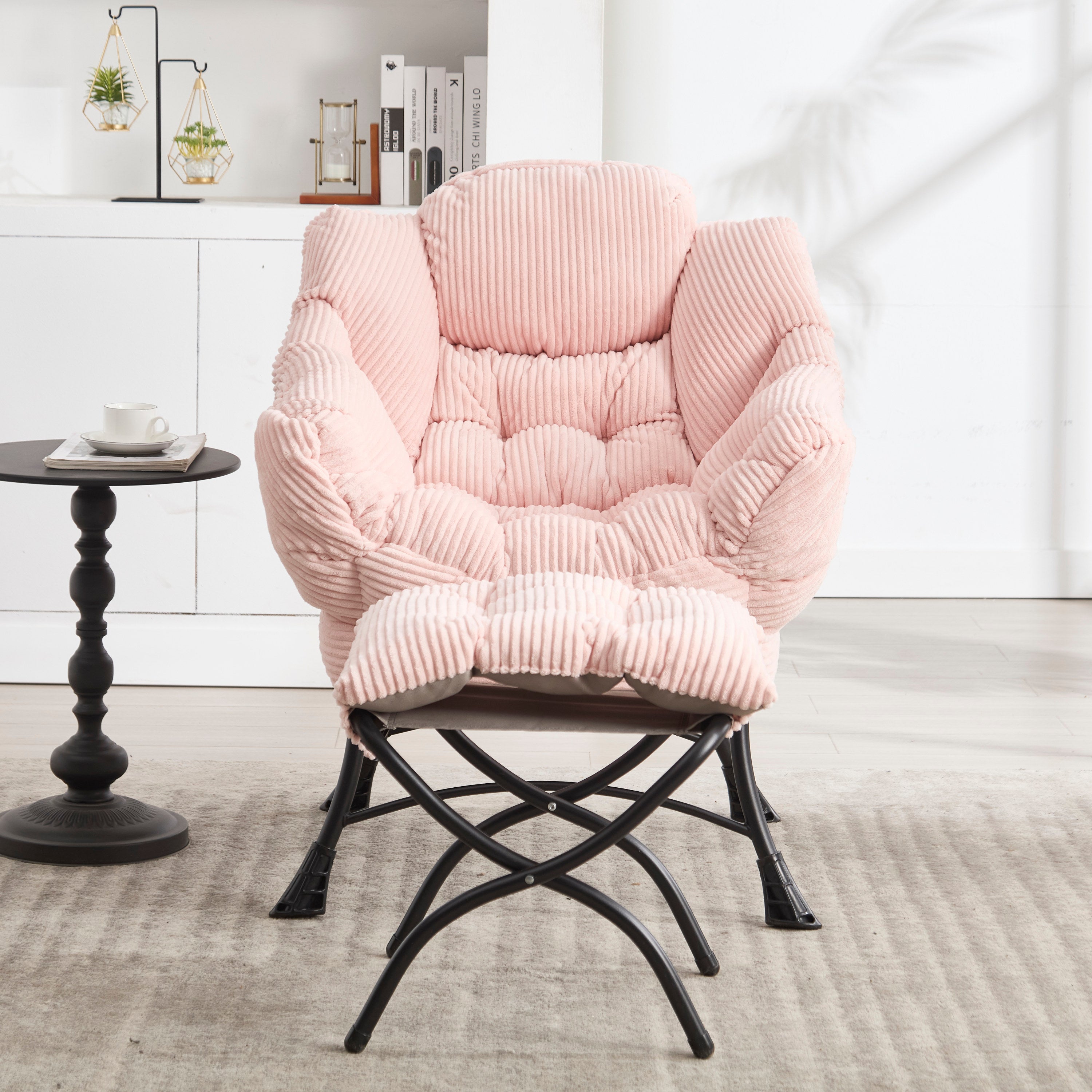 Lazy Lounge Chair with Ottoman — PP Cotton & Side Pocket